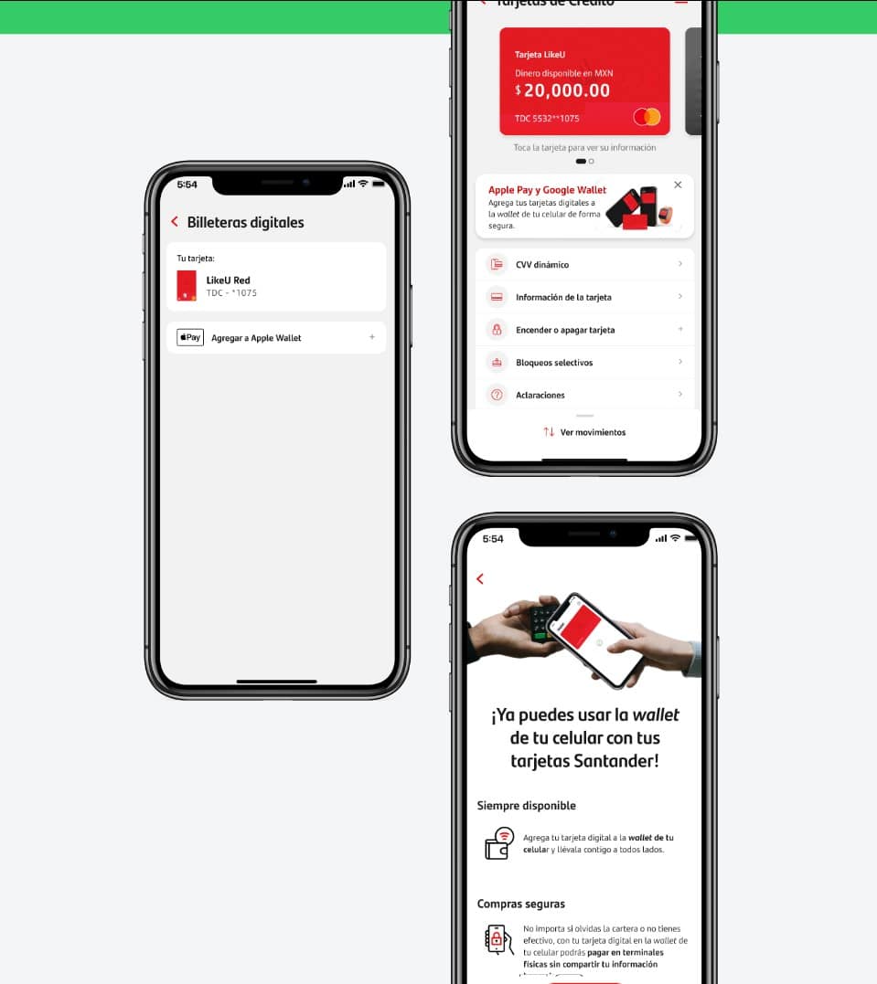 Santander Wallet imágenes de Conceptos.